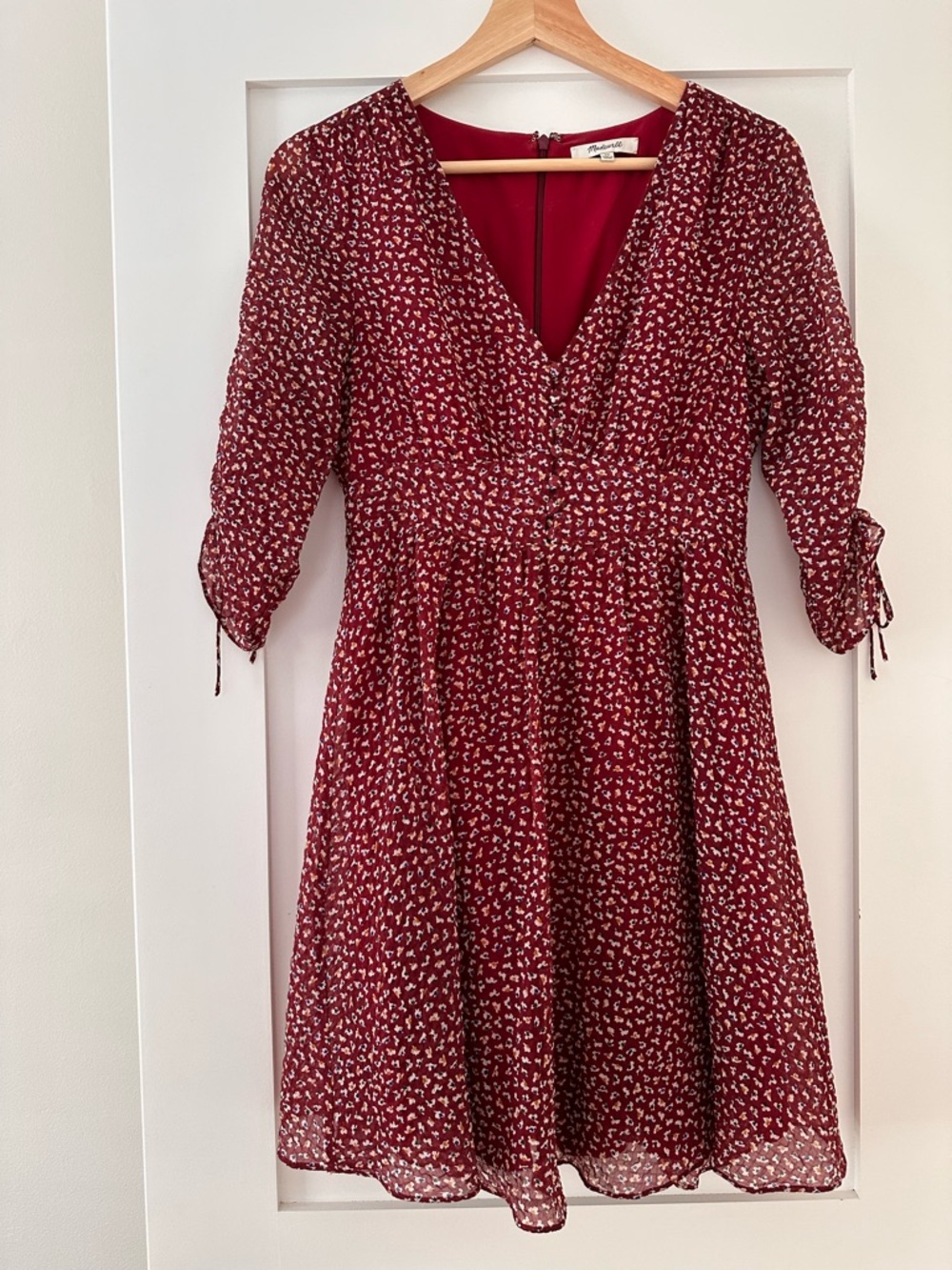 Madewell Red Floral Print Dress